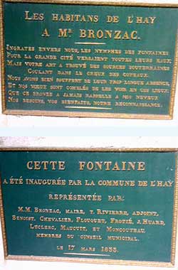 Amis du Vieux L´Haÿ - Fontaine Bronzac dédicace à Pierre Bronzac